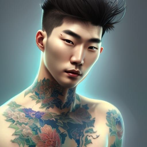 asian tattooed guy - AI Generated Artwork - NightCafe Creator